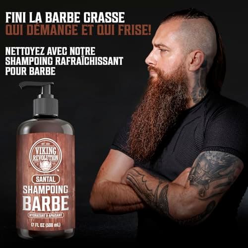 Viking Revolution - Shampoing Barbe Homme & Après Shampoing Barbe Homme - Huile d'Argan & de Jojoba - Adoucit & Renforce - Parfum Bois de Santal - 500 ml x 2