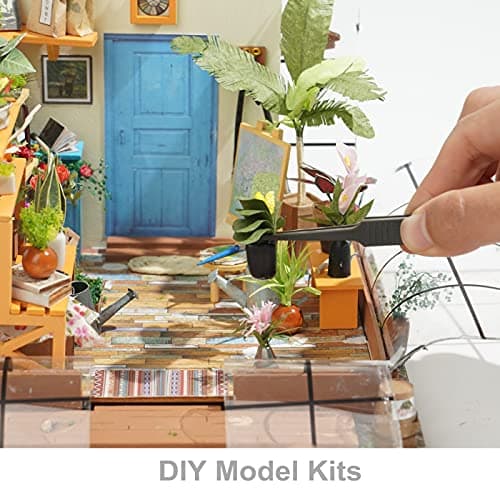 Rolife Maison Miniature à Construire Maquette en Bois Échelle 1:24 avec Lumière LED Bricolage Kit DIY Adulte Enfant Décoration de Maison de Poupée de Bibliothèque Puzzle 3D Diorama Idée Cadeau