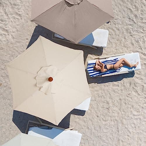 Uposao Housse De Rechange pour Parasol 6 Baleines Résistant À La Décoloration - De Terrasse et Table De Marché pour Extérieur, Plage
