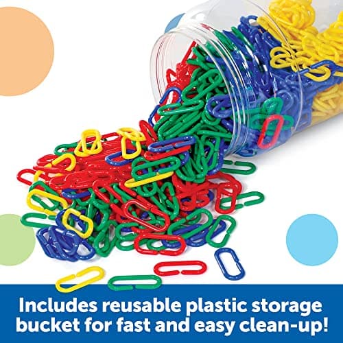Learning Resources Attaches Link 'N' Learn - 4 couleurs (jeu de 500)