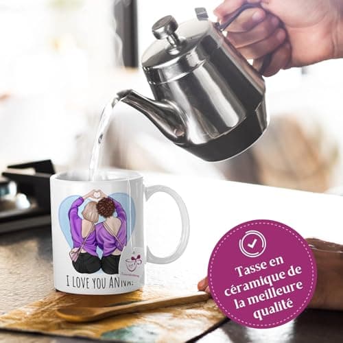 Cupdarling® Tasse Personnalisable Cadeau Collègue - 3 Collègues féminines - Cadeau Depart Collegue De Travail - Cadeau Anniversaire Femme - Tasse Collegue De Travail - 330 mL Céramique