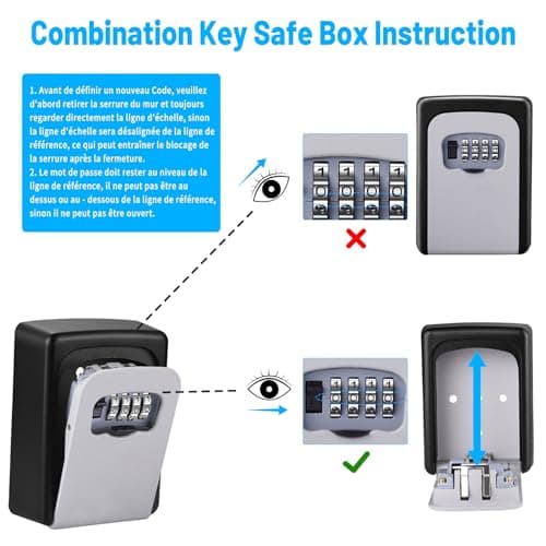 Nestling® Boite à Clefs Haute sécurité de la police Safe Key Murale à 4 chiffres clés Coffre Combination Lock stocker les clés de
