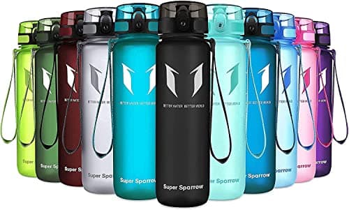 Super Sparrow Bouteille d'eau - Gourde - 1000ml - sans BPA - Convient pour Le Sport, la randonnée, l'école, Le Bureau, en Plein air