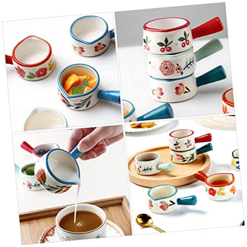 YARNOW 6 Pièces Petit Pot à Lait en Céramique Crémier De Lait De Café Mini Pichet à Sauce Pichet De Service Pot à Crème pour Pots à Crème en Céramique Concentré Tasse De Lait