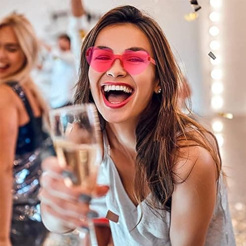 SHSHbuy Lunettes de Fête,12 Paires de Lunettes en Forme de Coeur Étoile Hippie Rétro,Drôle de Lunettes de Soleil de Fête Pour Fête D'anniversaire,Carnaval Accessoires Photo