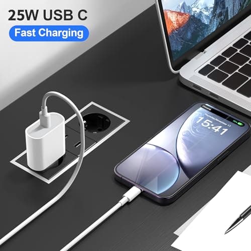 Chargeur for iPhone 14/14 Pro /14 Pro Max /14 Plus /13 12 11 SE Mini X XS XR, 25W USB C Prise Rapide et 2M Cable Secteur Mural Type C Alimentation Adaptateur Trefard