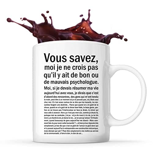 Mug Psychologue Homme Bon ou Mauvais Blanc | Tasse humour métier imprimée en France
