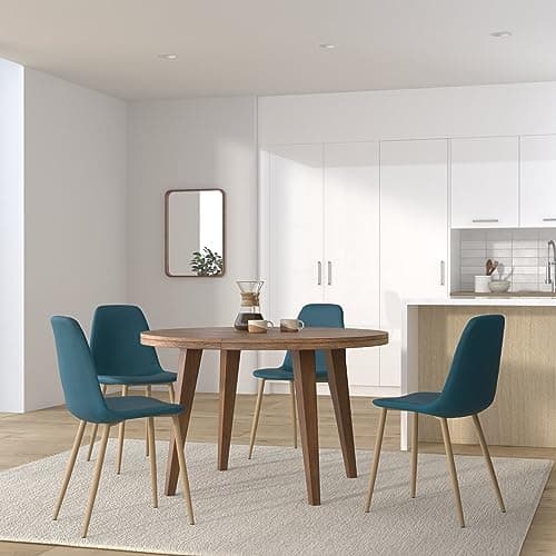 Atmosphera - Chaise Bleu Canard en Velours