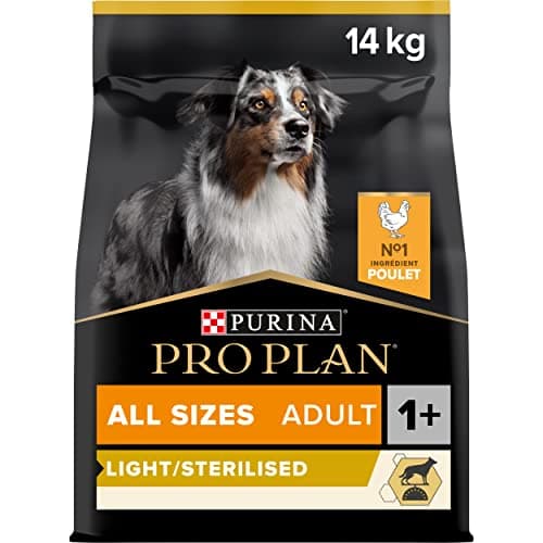 PURINA PRO PLAN | Light/Stérilisé| Chien Adulte | Toutes Tailles | Croquettes Riches en Protéines| Au Poulet| Favorise la gestion du Poids | Sac | 14KG
