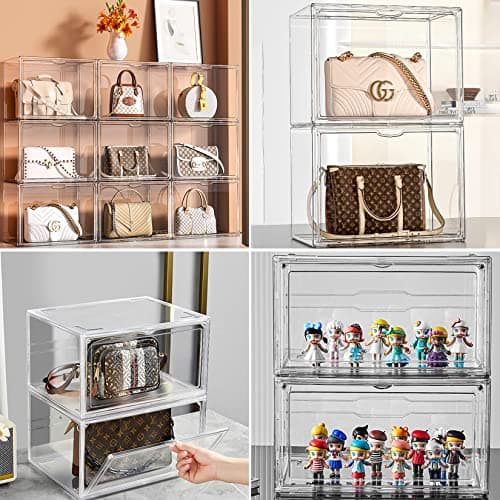 Vitrine en Transparent - Vitrine pour Collection, Boîte de Présentation Transparent pour Figurines d'action,Mini Figurines, Objets de Collection, DIY Protection Anti-poussière (36.5x28x22cm)