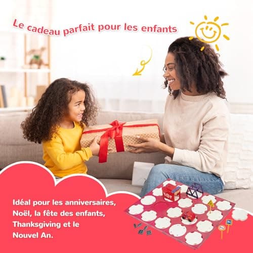 SGILE 20PCS STEM Road Builder Puzzles pour Enfants 3+, Jeu de Construction de Labyrinthe, Jeu de société avec Voiture Mignonne, signaux Routiers, Jouets pour garçon/Fille 3-7 Ans (Camion de Pompiers)