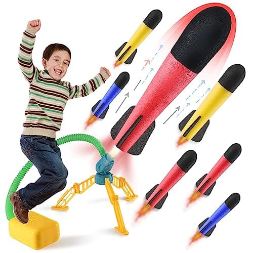 Lance-fusée pour Enfants, Lance-fusée Ajustable, Un Jeu Amusant pour l'extérieur, Jouets de Jardin pour Enfants pour Les garçons de 3 à 15 Ans, Filles, Cadeau