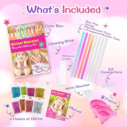 Funblitz Cadeau Fille 6 7 8 9 10 11 12 ans, Activites Manuelles pour Enfants Kits de Loisirs Créatifs Jouet Fille 6-10 Ans Kit Bracelet Fille Jeux Enfant 6 8 ans Idee Cadeau Ado Fille Creation Enfant