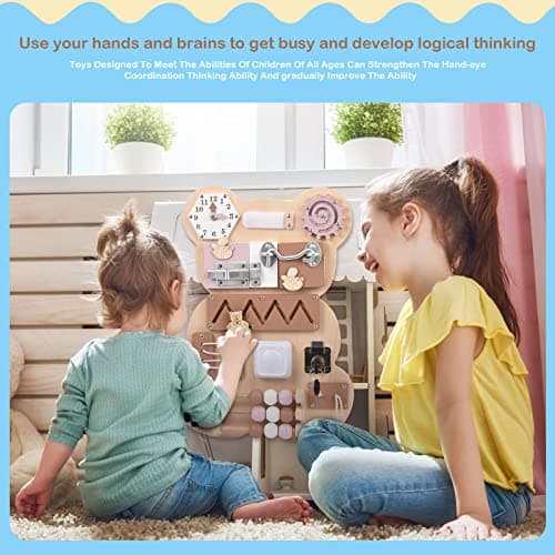 Ovshnrr Planche Activité Montessori, Busy Board Montessori Jeux pour Apprendre la Motricité Fine Tableau Montessori pour Enfant 1 2 3 Ans