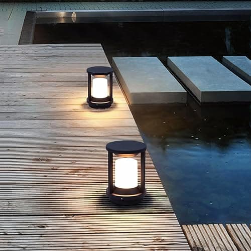 Budbuddy 20W LED Lampe de Jardin Noir Poteau de Jardin Cylindrique Lampe de Exterieur Poteau Imperméable IP65 luminaire de Jardin Douille E27 pour Ies Jardins Chemins Pelouses