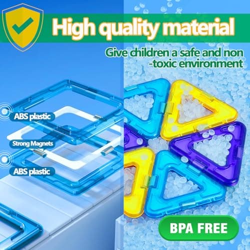 Jokooan Construction Magnétique Enfant(75 Pièces), Jeux de Construction Aimanté Blocs Magnétique Jeux Montessori Educatif Cadeau pour Les Enfants 4 5 6 Ans