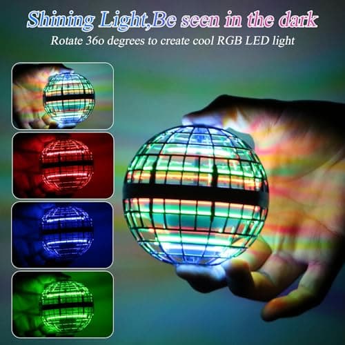 SUPRBIRD Jouets de Balle Volante, Boule Volante Lumineuse, Fly Spinner, Boomerang Ball, Flying Orb Hover Ball, Mini Flying Boomerang Toy, Rotation à 360° Jouet Orbe Volant pour Enfants (Rose)