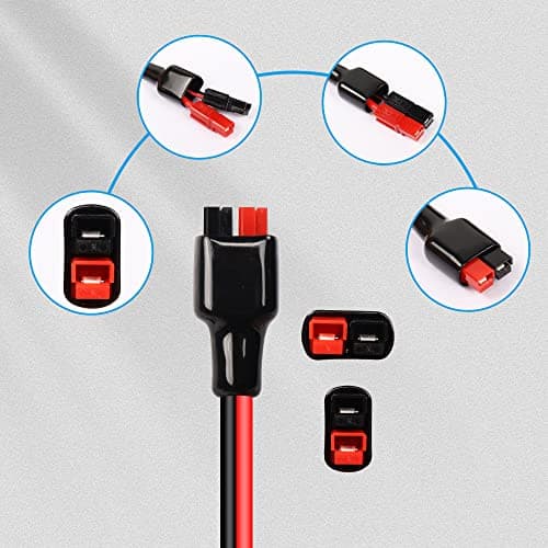 YAODHAOD Rallonge de câble adaptateur allume-cigare 15 A vers connecteur solaire - 14 AWG - 1 m - Compatible avec le kit de panneau solaire 30 A 45 A - Outils pour charger les batteries de voiture