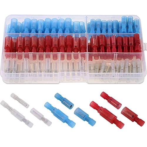 RUNCCI-YUN 130 pièces connecteur electrique,Cosse Câble Électrique, Mâle et Femelle Connecteurs Bullet Kit, Isolées Cosse Electrique Cylindriques (3 tailles différentes)(24-10AWG)