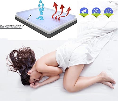 Tofern Protège Matelas Imperméable 140X190/200 100% Fibre de Bambou Couvre Matelas Drap Housse Alèse Anti-acariens Antibactérien Respirant Ultra Doux Silencieux Beige