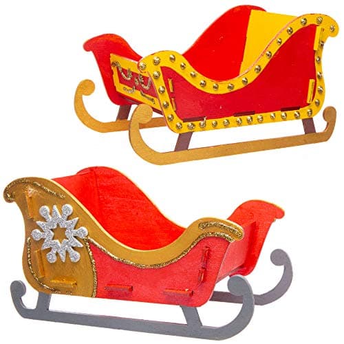 Baker Ross Kits de traîneau en Bois (Paquet de 5) - Loisirs créatifs de Noël pour Enfants, AT286
