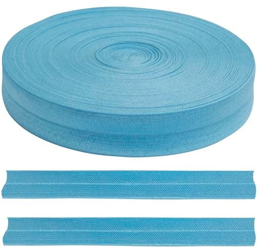 AERZETIX - C70266 - Rouleau d'élastique biais 18 m - largeur 20 mm - couleur bleu clair - en polyester et élasthanne - confection mercerie couture vêtements tissu artisanat
