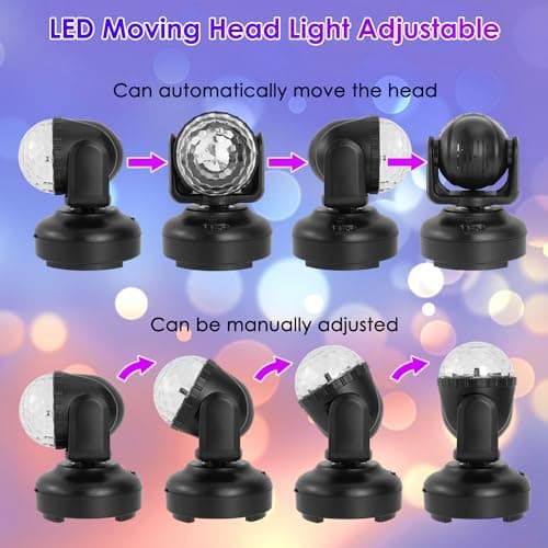 Boule Disco, Gomifie 12 Couleurs RGBW Boule à Facette Rotative Automatique et Réglable Manuellement, Jeu de Lumière USB avec 12 Modes d'éclairage et Musique Activée pour DJ, Noël, Bar et Fête