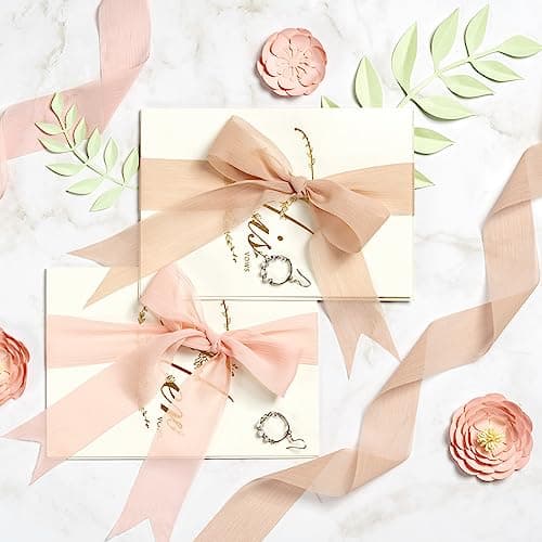 CHUQING Ruban en mousseline de soie - 38 mm x 23 m - Ruban de soie pour mariage, Noël