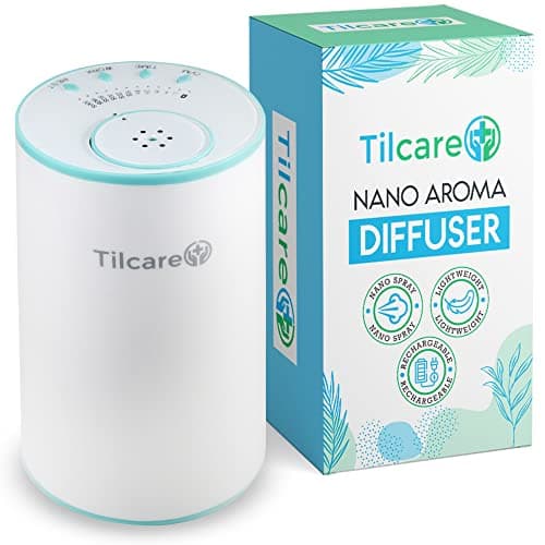Nano diffuseur d'huiles essentielles sans Eau pour aromathérapie - Diffuseur de Parfum pour Chambre et Voiture sans Fil, Rechargeable - Diffuseur et nébuliseur thérapeutique - Blanc