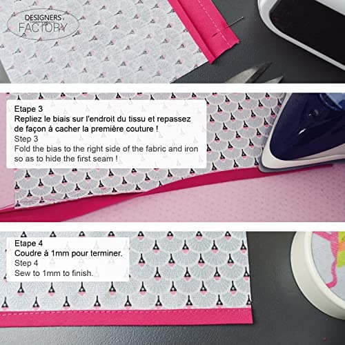 Biais Coton uni - Plus de 20 Coloris Disponibles - Certifié Oeko tex - Biais de Couture à Coudre au Bord de Votre Tissu pour de Jolies Finitions (par 5 mètres, Jaune)