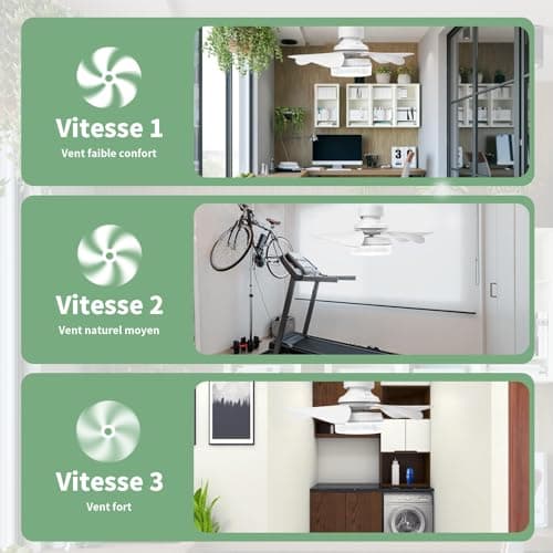 OKSANO 36cm Silencieux Ventilateur de Plafond avec Lumière et Telecommande,30W Lampe Ventilateur Plafond avec Douille E27, Dimmable LED Ventilateur Plafond pour Chambre, Salon, 3 Vitesses, 5 Pales