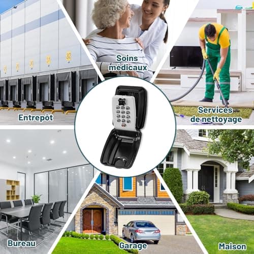Nestling® Boite a Clefs de Securisee Exterieur, Grande Boîte à Clés Murale Étanche avec Code à 12 Chiffres, Boite à Clé Ultra Robuste pour Maison, Usine, Garage, Airbnb, Gris, X-Large, BH014