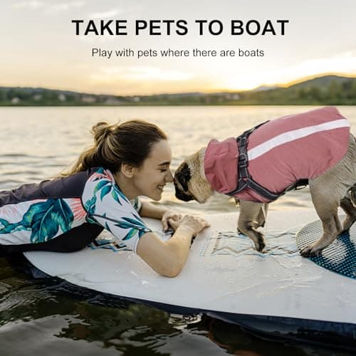 PETCUTE Imperméable pour Chien avec Harnais,Imperméable Chien avec Capuchon,100% étanche et Coupe-Vent Imperméable pour Chien avec des Bandes Réfléchissantes,Respirant Manteau pour Chiens Rose Rouge