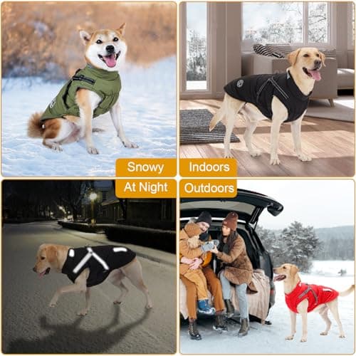 Manteau Chien avec Harnais Intégré, Manteaux d'hiver pour Chien Chaud en Polaire Impermeable, Veste Chien Hiver avec Réfléchissante pour Petits, Moyens et Grands Chiens