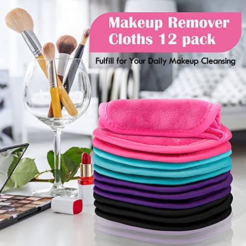 Orighty Lot de 12 lingettes démaquillantes réutilisables pour enlever instantanément la saleté avec juste de l'eau 12,7 x 12,7 cm
