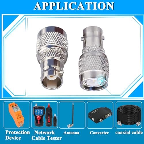 TUOLNK Adaptateur coaxial BNC vers TNC TNC mâle vers BNC femelle connecteur coaxial RF pour câble d'extension d'antenne Wifi 2 pièces
