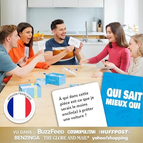 The World Game Qui Sait Mieux Qui - Français - Connaissez-Vous Vraiment Vos Amis et Votre Famille? Jeu de Cartes Amusant pour Les Adultes et Les Ados - Parfait pour Les Soirées Jeux et Les Cadeaux