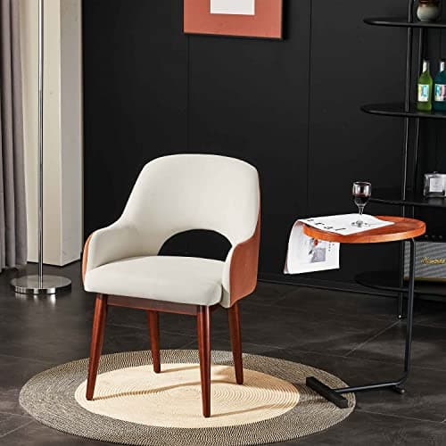 SEPNINE Chaises de Salle à Manger 2pcs,Fauteuils De Cuisine RembourréS du Milieu du SièCle avec Pieds en Bois Massif Et Velours Fauteuils RembourréS pour Salle à Manger, Salon, Chambre à Coucher