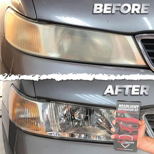 BassMotor Kit Complet pour polir les phares ternes et usés pour la restauration de voiture - Ensemble pour nettoyer et poncer pour le contrôle technique et améliorer la visibilité et la sécurité