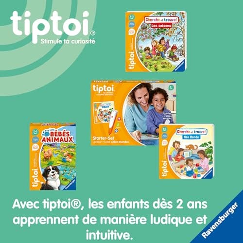 Ravensburger - tiptoi® - Starter Set - Lecteur + Livre Cherche et Trouve 'Mon Monde' - Jeu éducatif électronique, sans écran - Dès 2 ans - version française - 00174