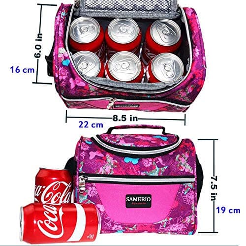 SAMERIO Enfants Sac Isotherme Réutilisable isolé Lunch Box pour les Fille Femme Sac Isotherme Repas pour Voyage Camping Pique-nique Travail Boulot
