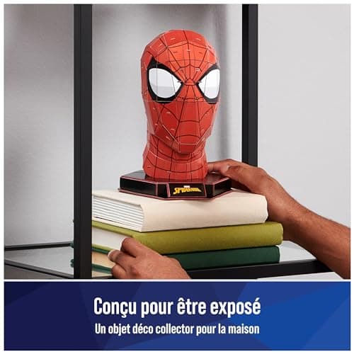 4D BUILD - Puzzle 3D Marvel - Maquette Avengers 82 Pièces - Masque Spiderman Inspiré de la Saga - Puzzle Adulte - Jeu de Construction à Collectionner - Jouet adulte - Jeu Enfant 12 ans et +