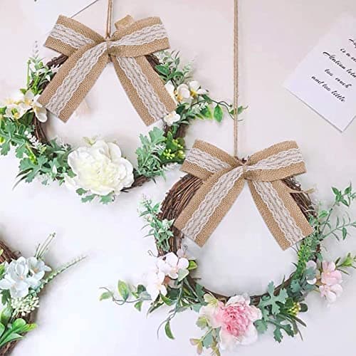 13 Pièces Ruban Dentelle, Toile Ruban Jute Natuelle, Uban Jute Dentelle Toile Ruban Toil Jute, Ruban de Jute Naturel, Ruban Cadeau Emballages,Ruban Dentel pour Cadeaux Bricolage Deco Mariage Champetre