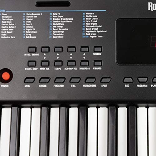RockJam Clavier Compact 61 touches avec support de partition, alimentation, autocollants pour notes de piano et leçons Simply Piano