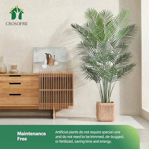 CROSOFMI Plante Artificielle Areca Palmier 170 cm Fausse Plante Interieur et Exterieur en Pot Plastique Arbre Artificiel Salon Balcon Chambre Verte Décoration (1 Pack)