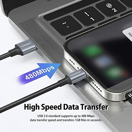 aceyoon Mini USB C, Lot de 4 Cable USB C 50cm Charge Rapide 3A et Synchro Cable Type C en Nylon Tressé Cable USB C Court Compatible avec Samsung Galaxy S24 S23 pour Huawei P60 Mate 50