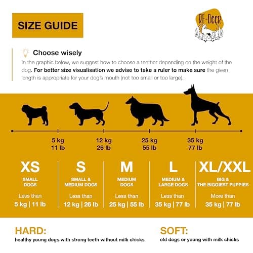 RF - Deer Bois de Cerf élaphe XXL, Soft 1 pièce 100% Naturel Bâtonnets Jouets à mâcher naturels pour Chien, Mâcher des os pour Le Plaisir et Les Soins dentaires, favorisant l'hygiène Dentaire