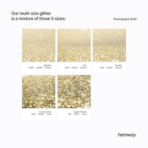 Paillettes multi-tailles Champagne doré ultra scintillantes pour ongles visage festival Noël Halloween maquillage épaisses fines 100 g/3,5 oz