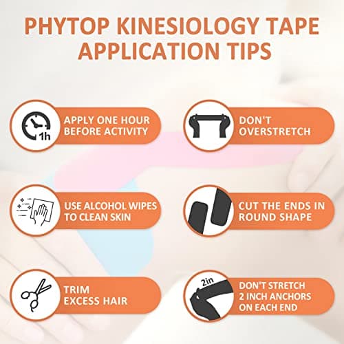 PHYTOP Bande de Kinesiologie en rouleau continu, tape kinesiologie résistant à l'eau (5cm x 35m), Bande Kinesiologie Tape pour dommages musculaires (Bleu)