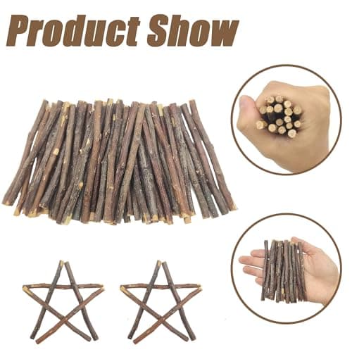 ZAHD 50 Pcs Branches Bâtons Bois Flotté Pièces en Bois Branches en Bois Cadeaux De Bricolage Rustique bâtonnets de branches naturelles en bois artisanat Bois Flotté en Embellissements (Marron bois)